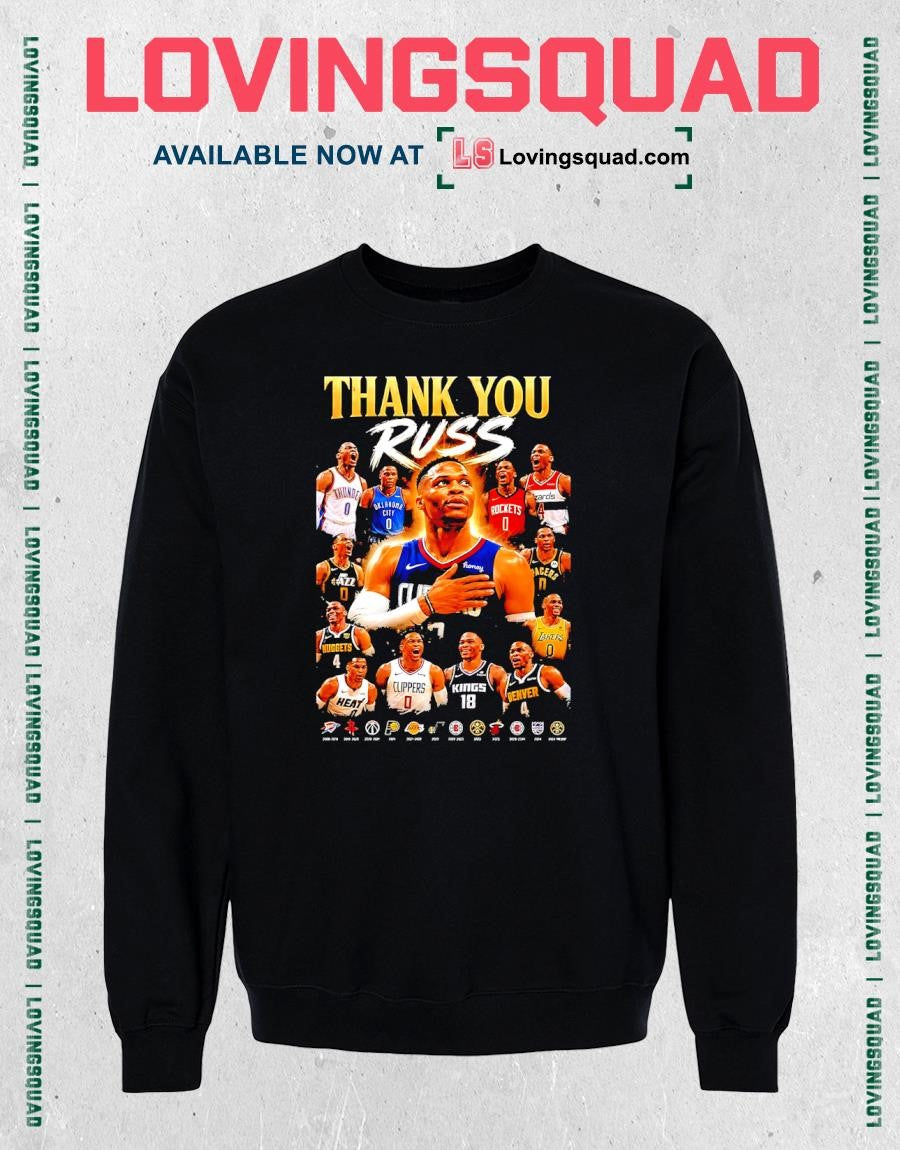 Thank You Russell Westbrook NBA Basketball Career Timeline History Graphic T-shirt