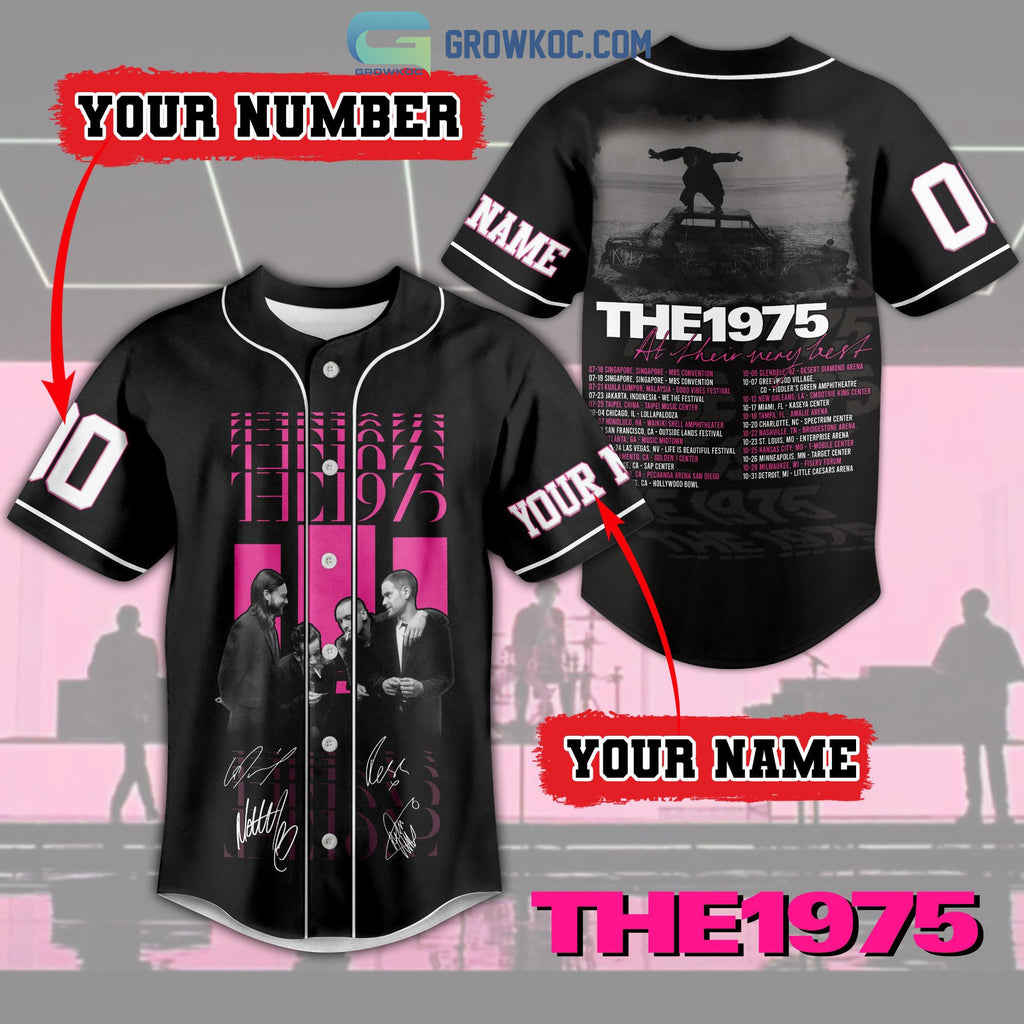 The 1975 At Their Very Best Tour 2023 Black Design Baseball Jersey