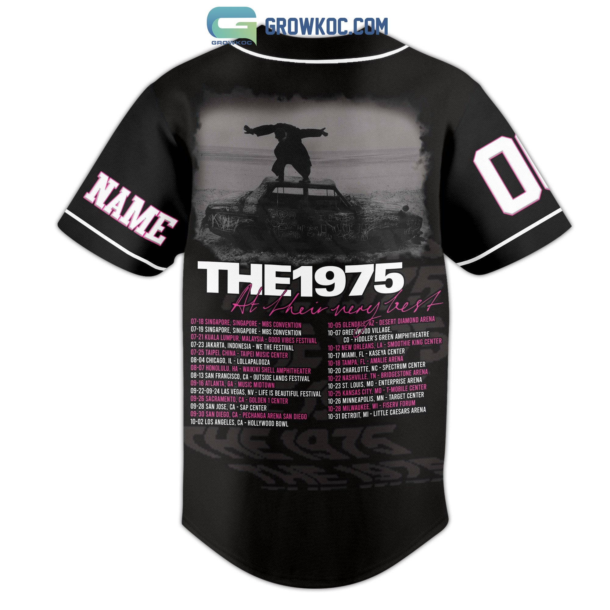 The 1975 At Their Very Best Tour 2023 Black Design Baseball Jersey