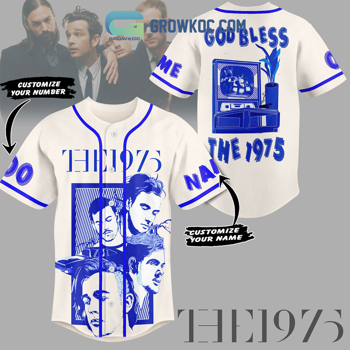 The 1975 Fan God Bless Personalized Baseball Jersey