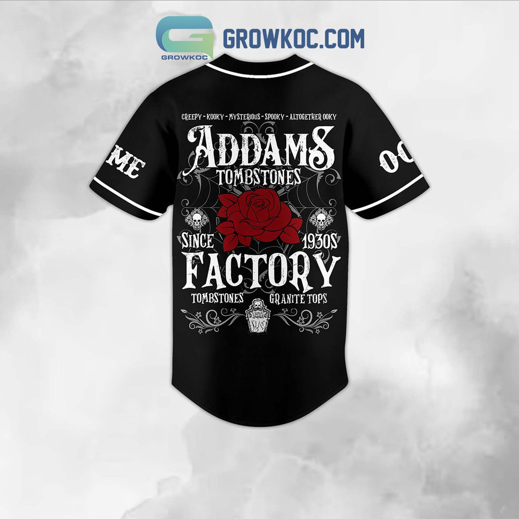 The Addams Family Tombstones Factory Personalized Baseball Jersey