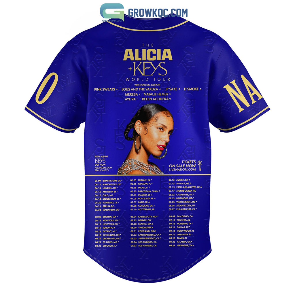 The Alicia Keys World Tour Personalized Baseball Jersey