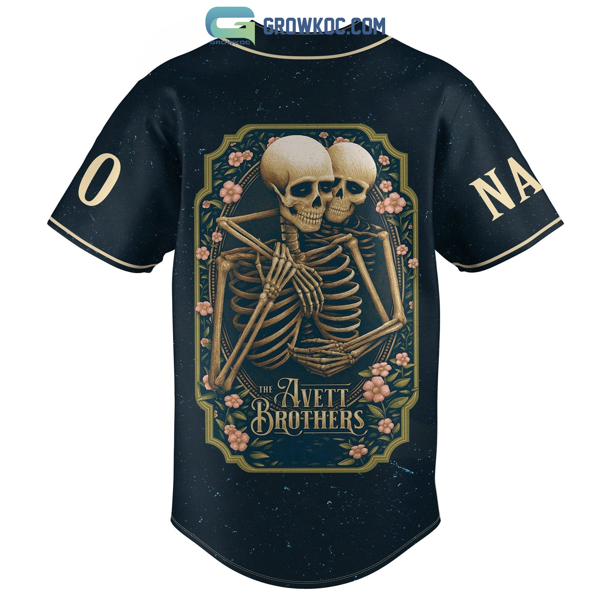 The Avett Brothers Skull Flowers Personalized Baseball Jersey