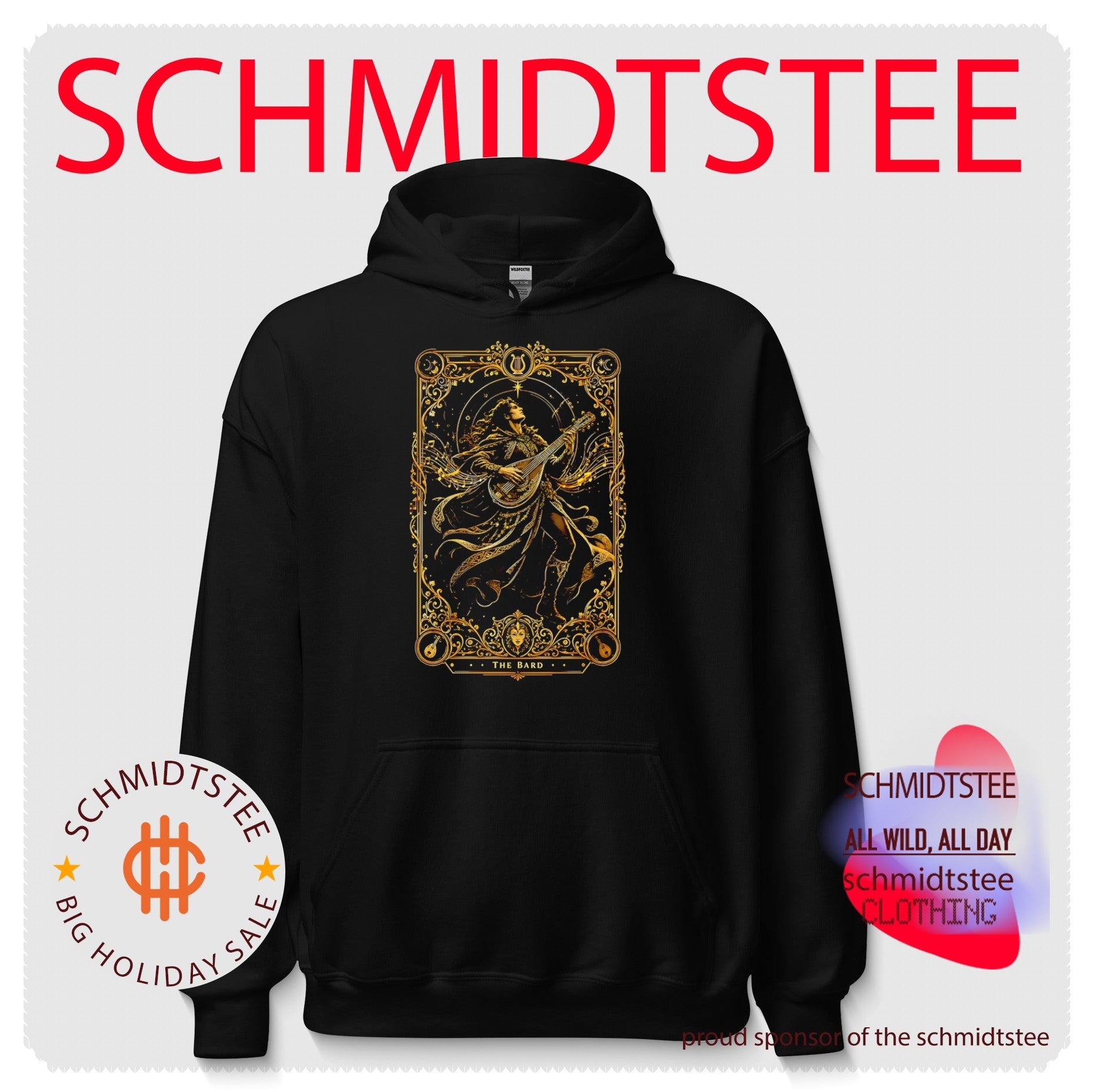 The Bard Tarot Card Fantasy Musician lute player shirt