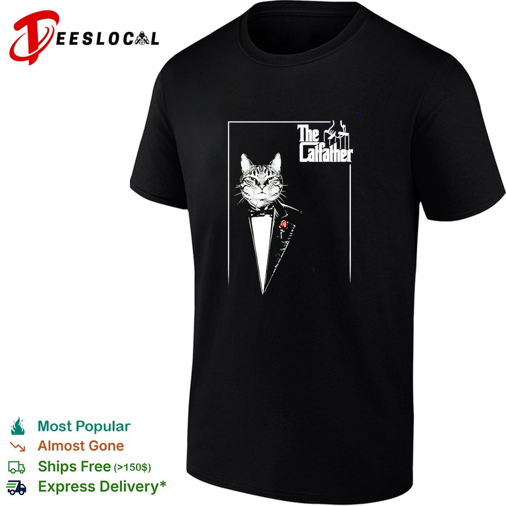 The Catfather cat wearing suit funny shirt