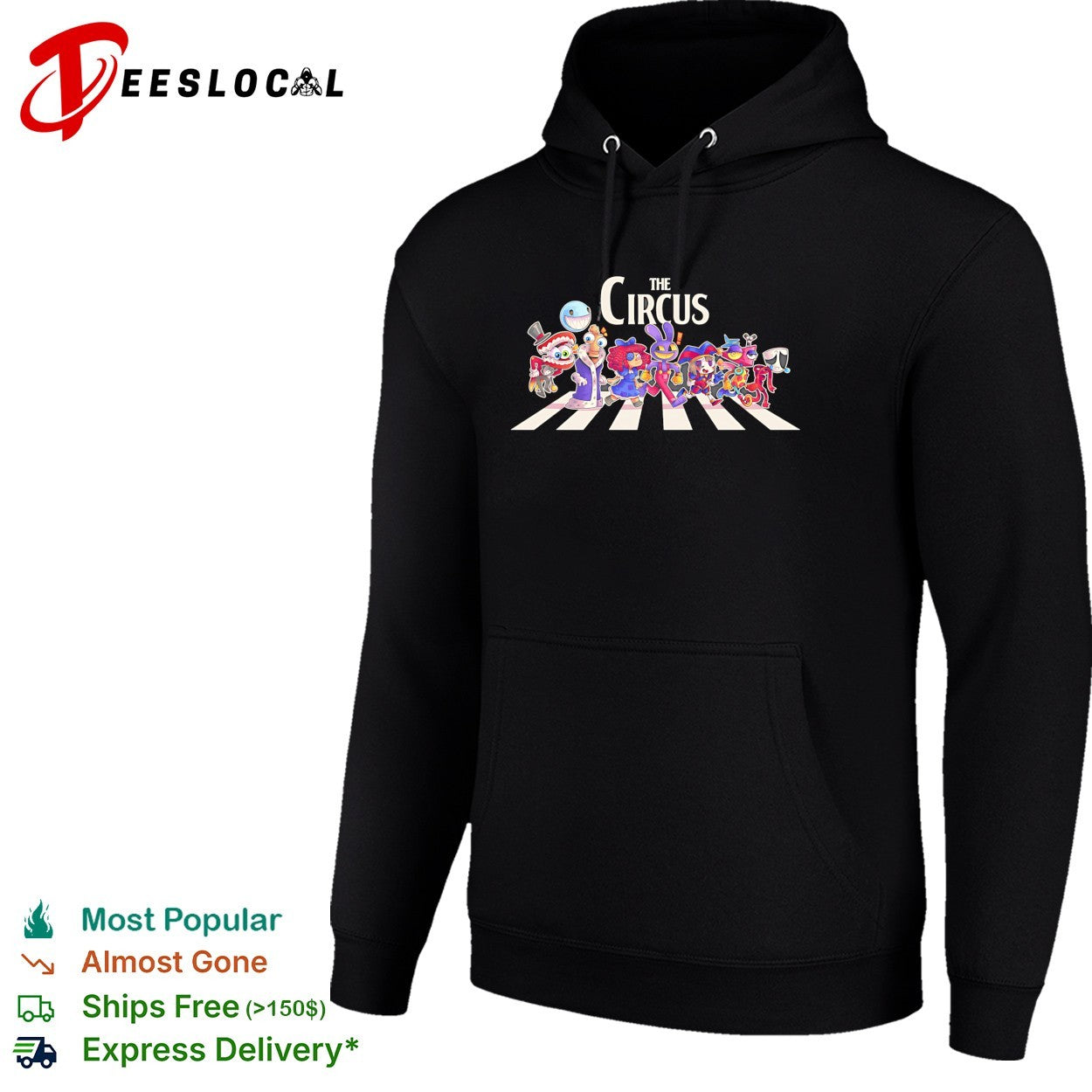 The Circus characters from The Amazing Digital Circus crossing road shirt