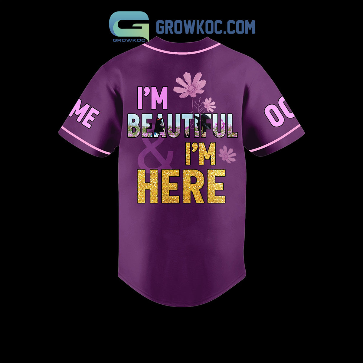 The Color Purple I Am Beautiful Personalized Baseball Jersey
