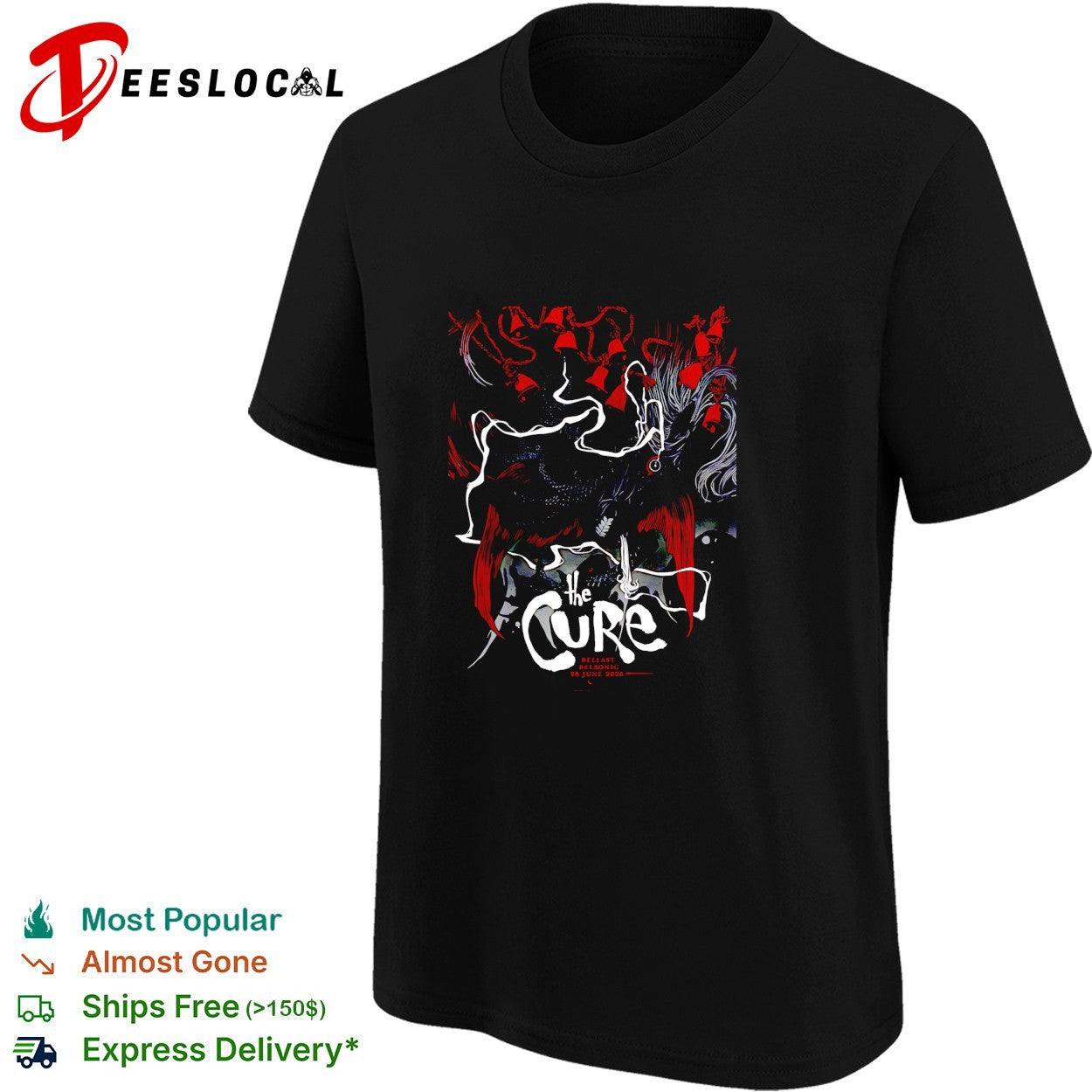 The Cure Belfast UK at Belsonic On 28 June 2026 shirt