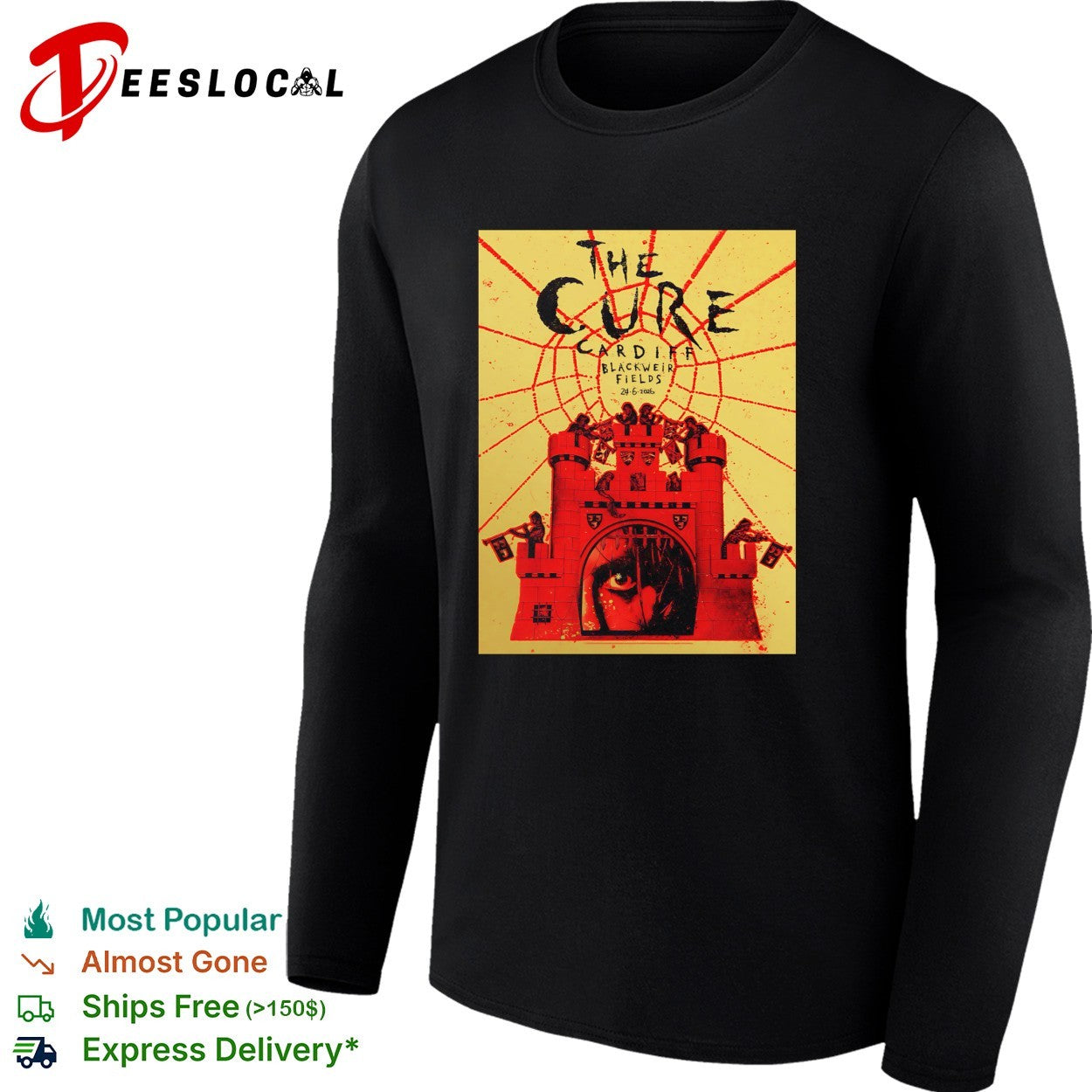 The Cure Cardiff Blackweir Fields poster shirt