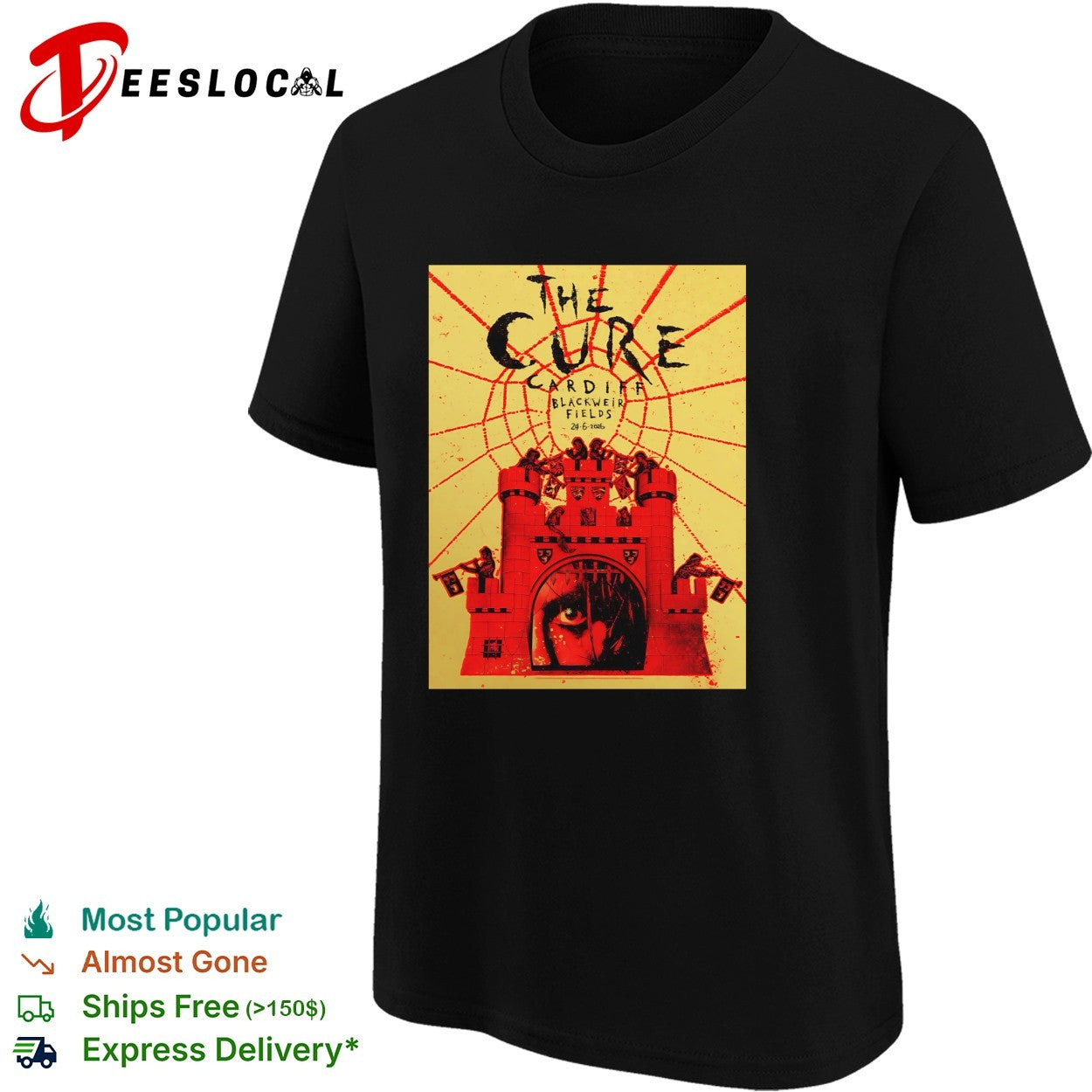 The Cure Cardiff Blackweir Fields poster shirt