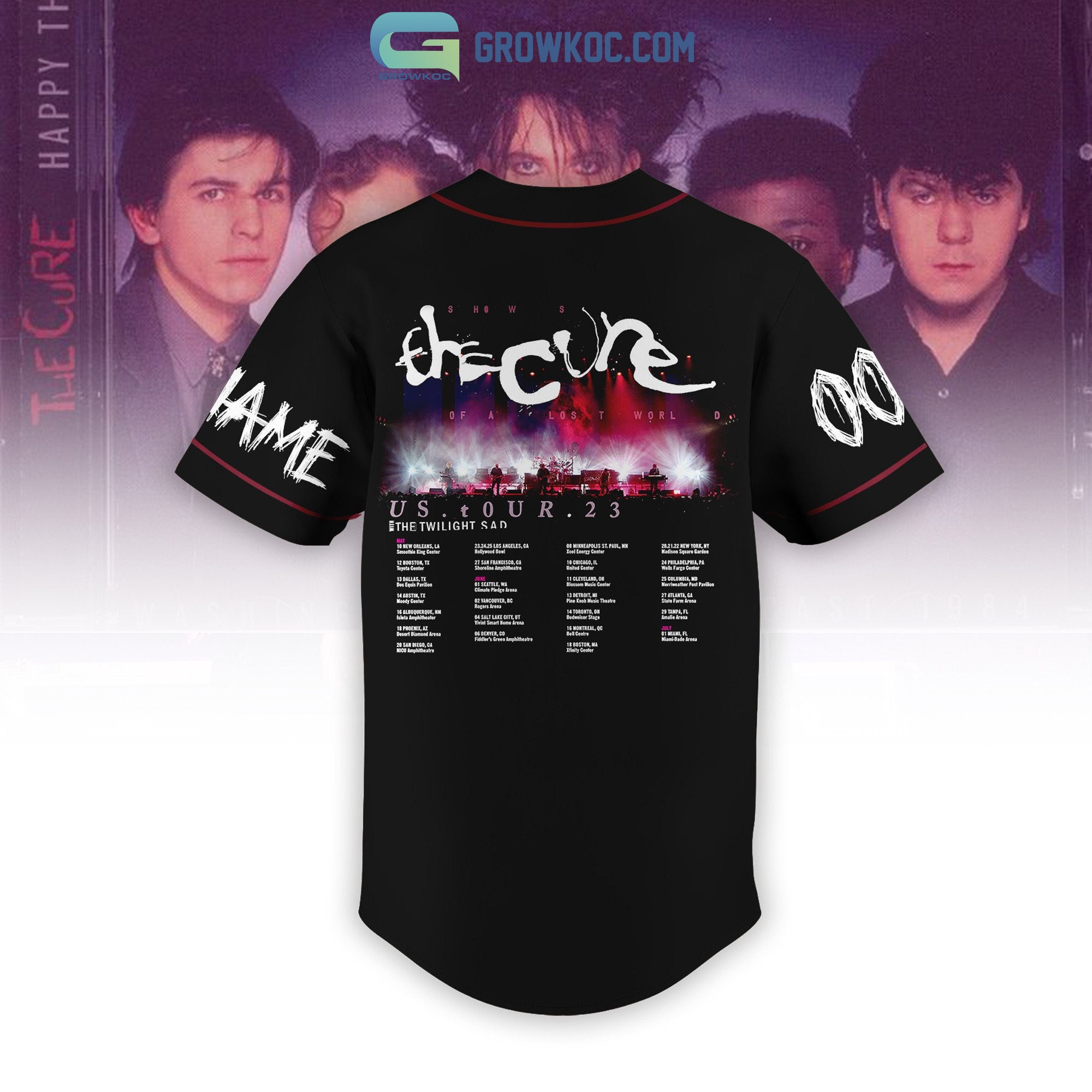 The Cure Tour Euro S2 Personalized Baseball Jersey
