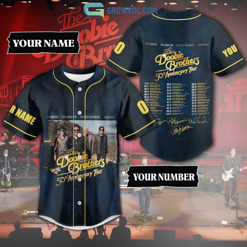 The Doobie Brothers 50th Anniversary Tour Personalized Baseball Jersey