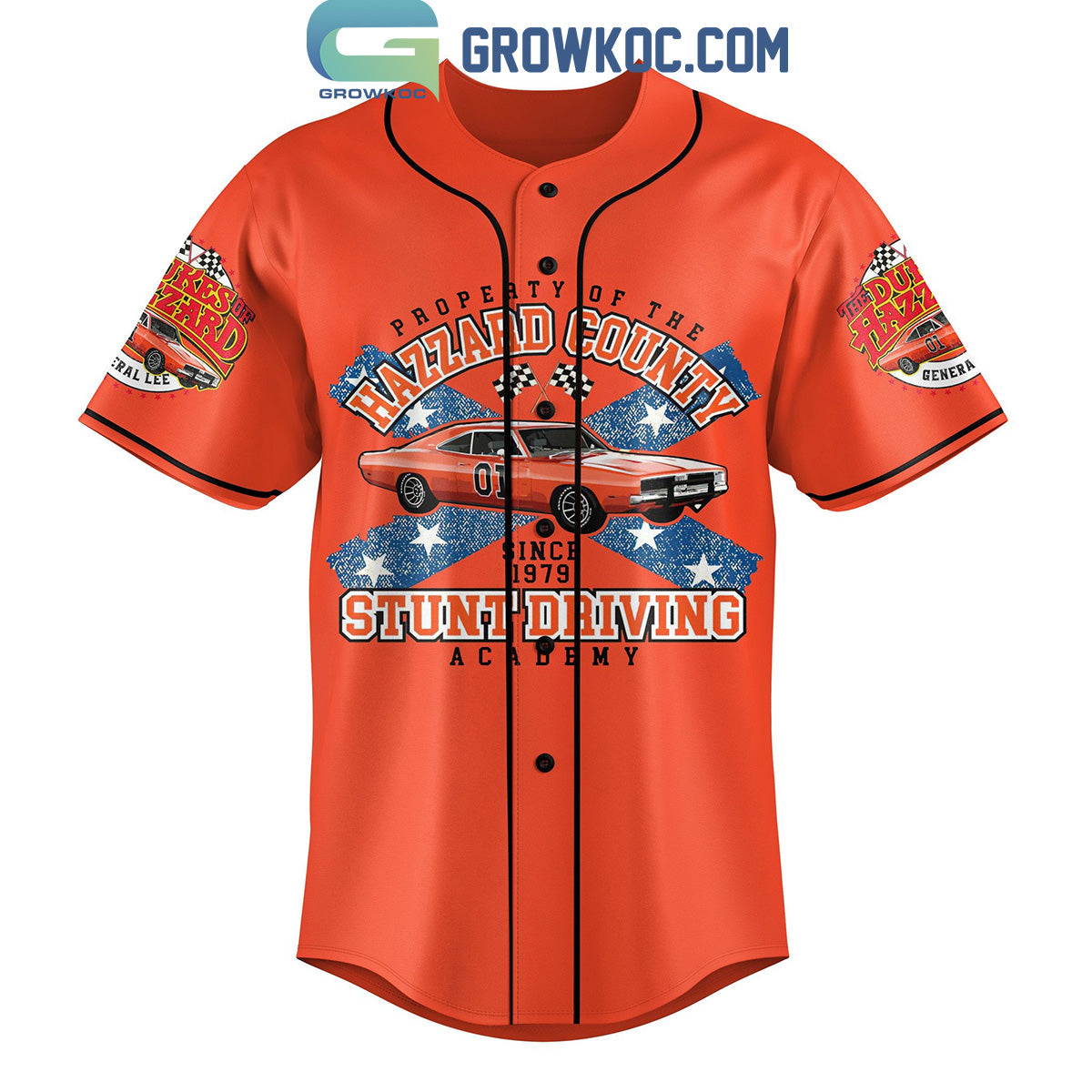 The Dukes Of Hazzard Stunt Driving Academy Orange Version Personalized Baseball Jersey