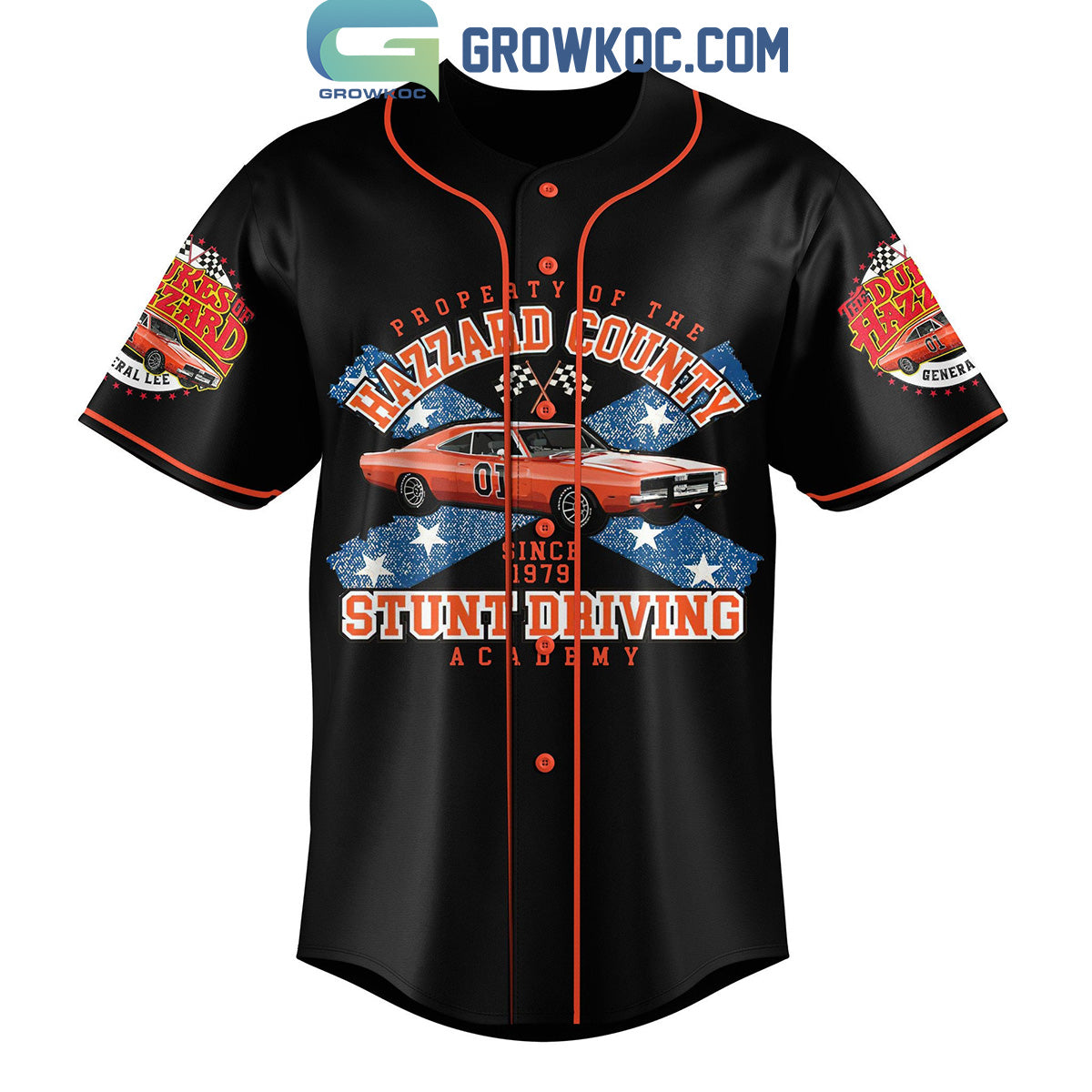 The Dukes Of Hazzard Stunt Driving Academy Personalized Baseball Jersey Black Design