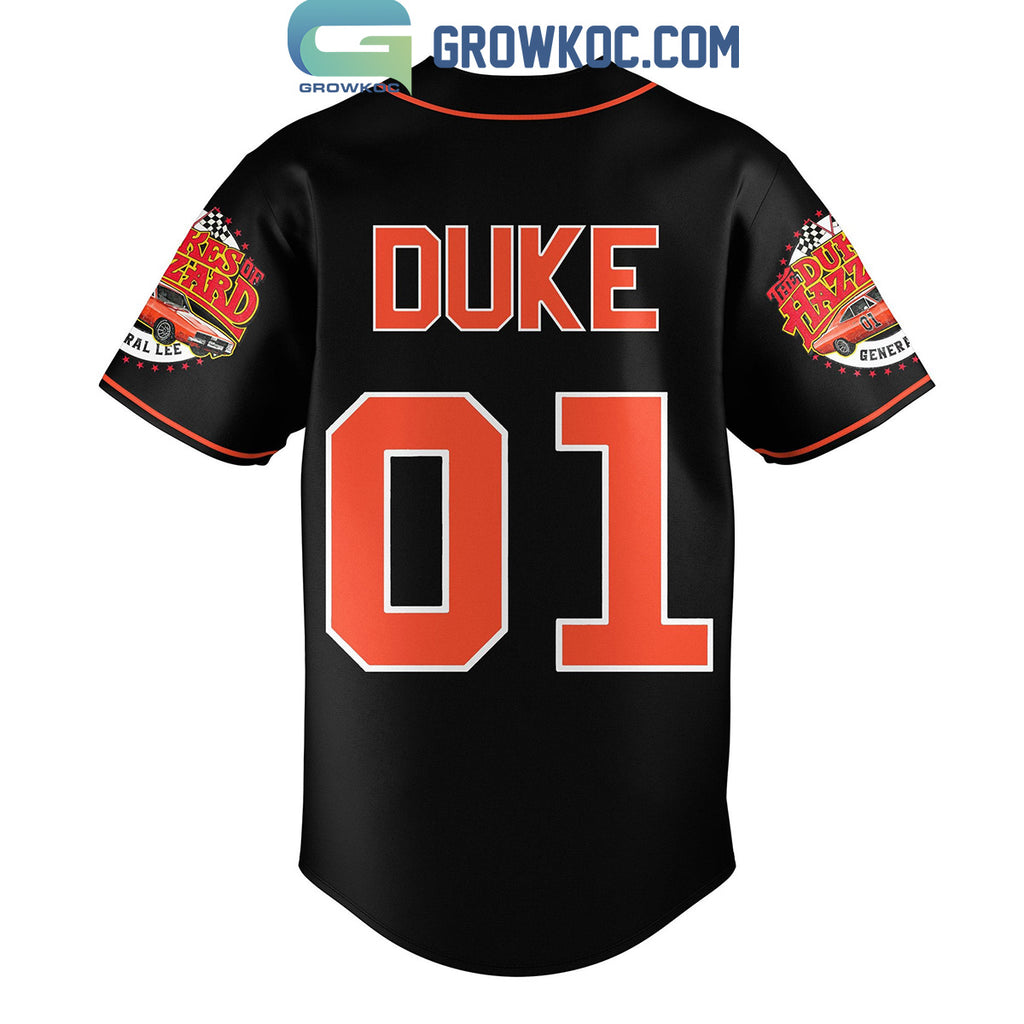 The Dukes Of Hazzard Stunt Driving Academy Personalized Baseball Jersey Black Design