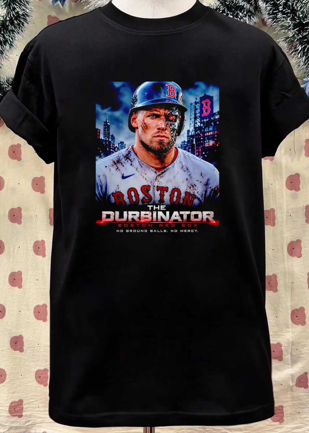 The Durbinator Boston Red Sox No Ground Balls No Mercy Shirt