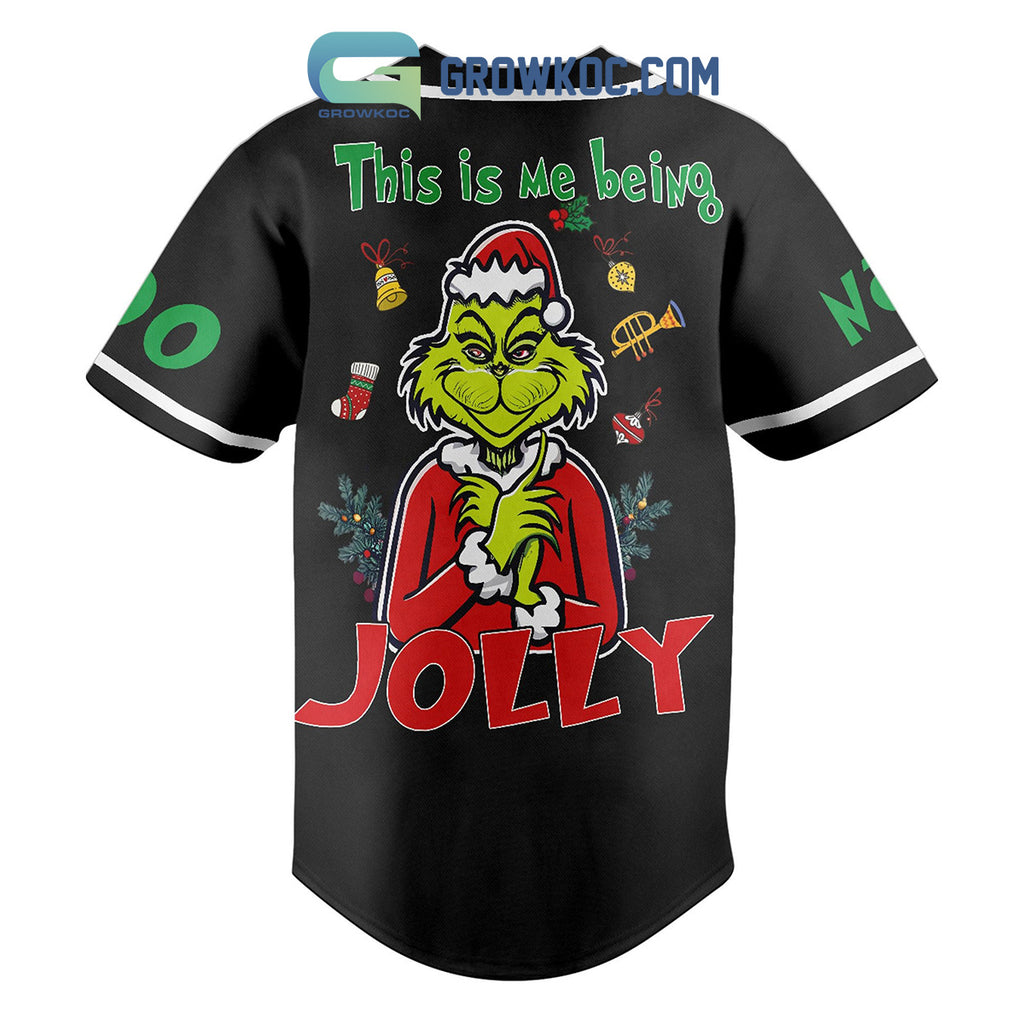 The Grinch This Is My Being Jolly Personalized Baseball Jersey