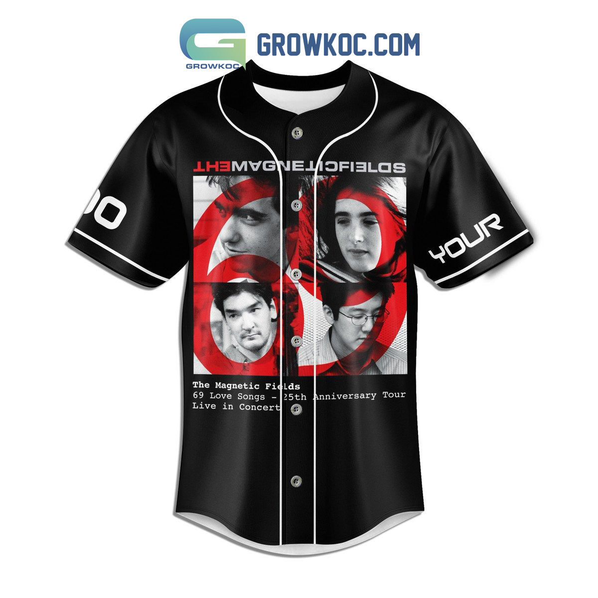 The Magnetic Fields 25th Anniversary Tour Personalized Baseball Jersey