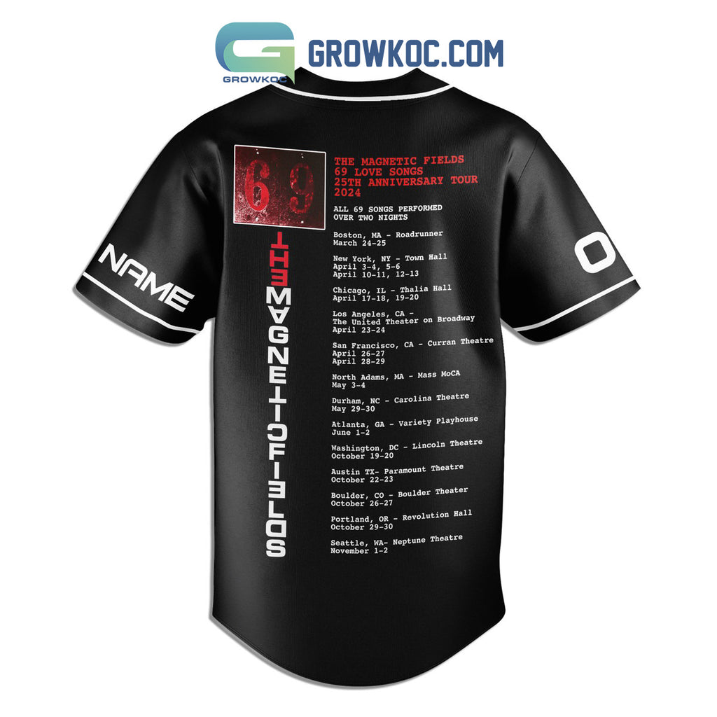 The Magnetic Fields 25th Anniversary Tour Personalized Baseball Jersey