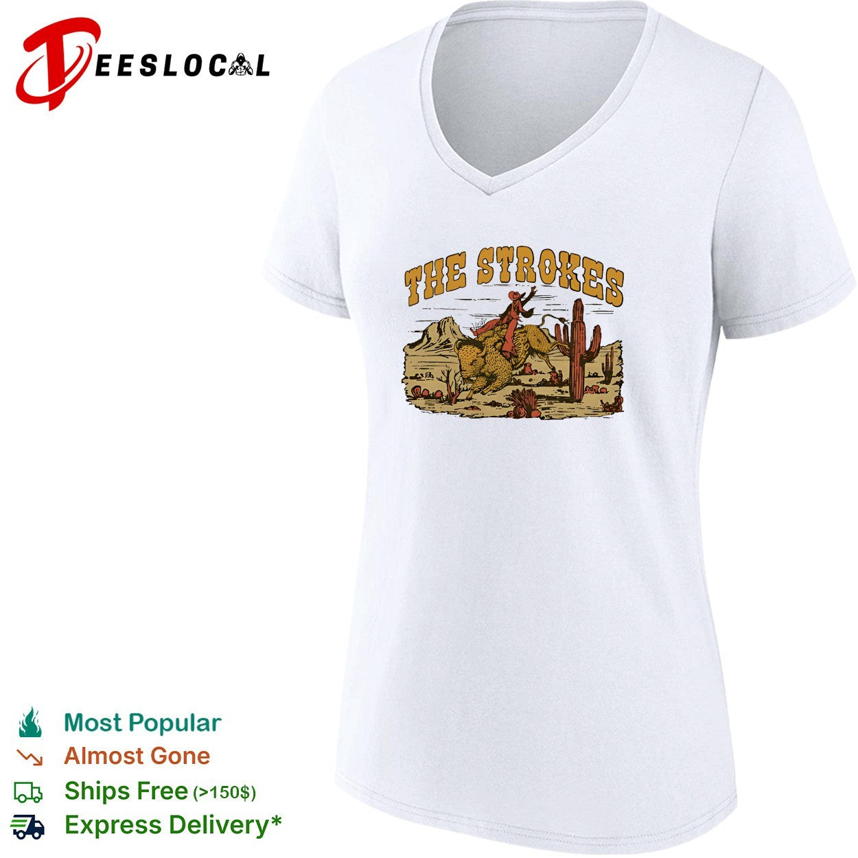The Strokes cowboy riding cheetah desert poster shirt