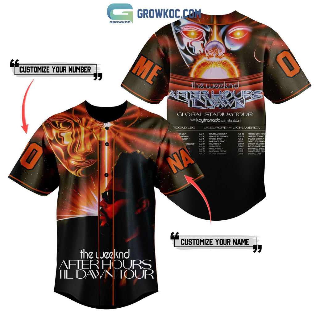The Weeknd After Hours Til Dawn Tour Personalized Baseball Jersey