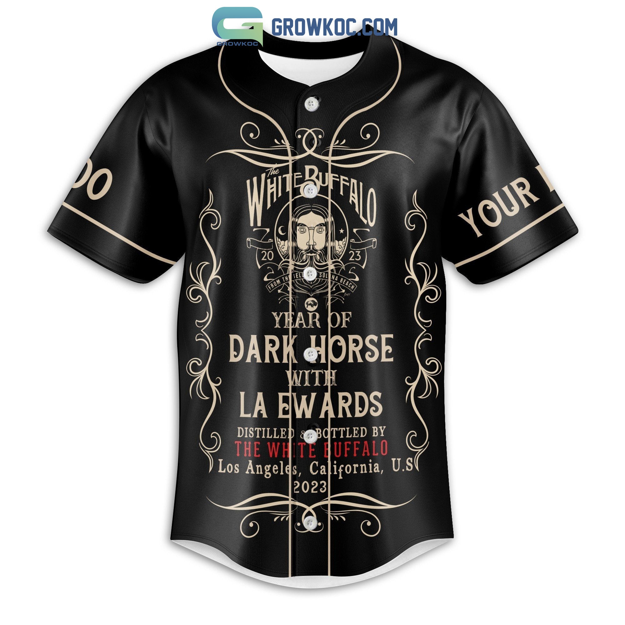 The White Buffalo Year Of Dark Horse With La Ewards Personalized Baseball Jersey
