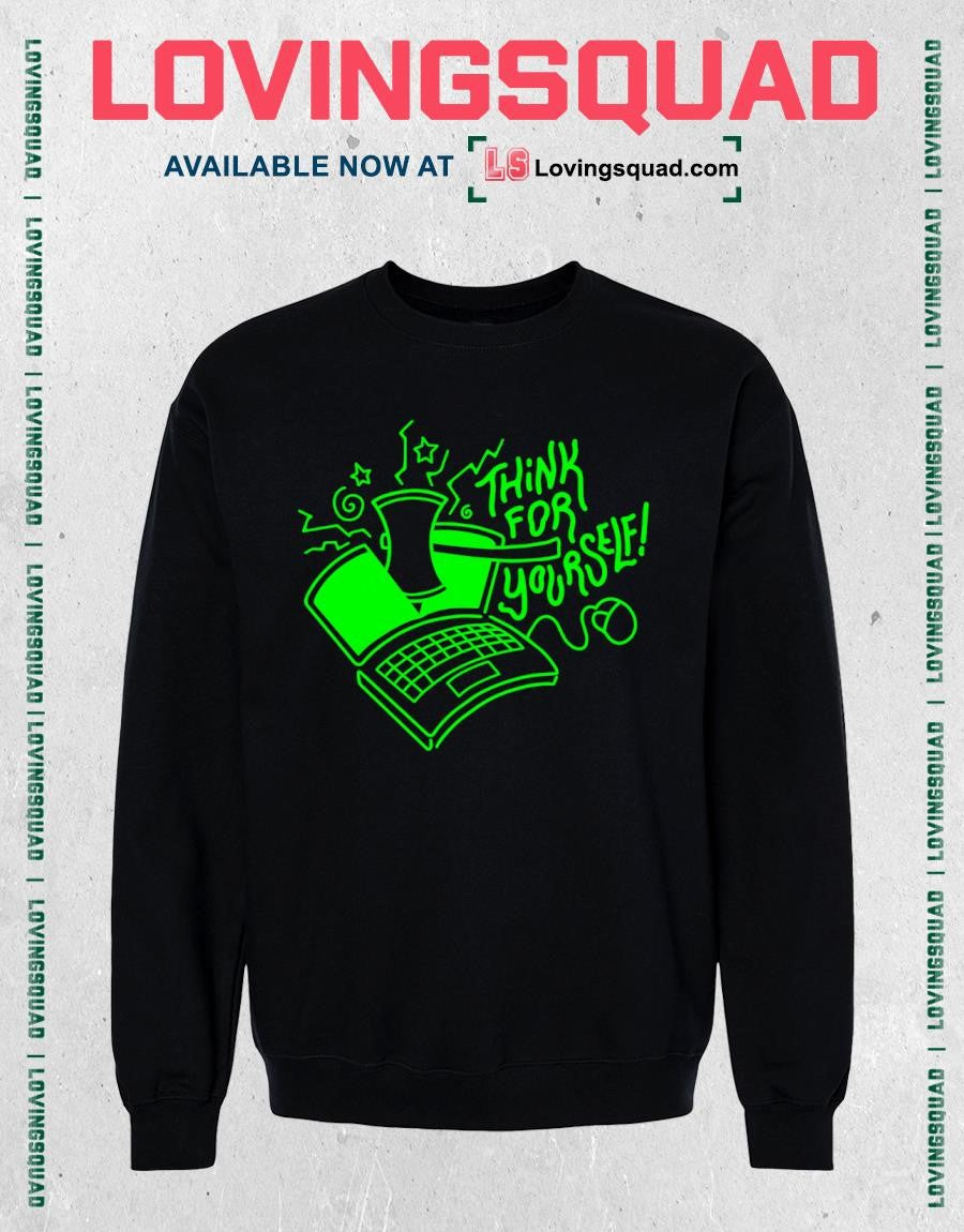 Think for Yourself Laptop Axe critical thinking T-shirt