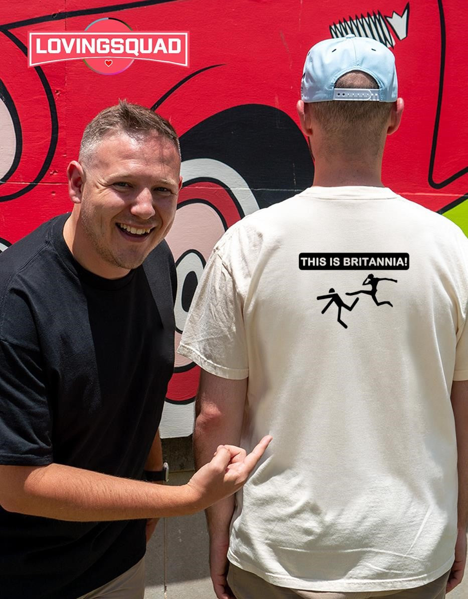 This Is Britannia Stick Figure Kick funny T-shirt