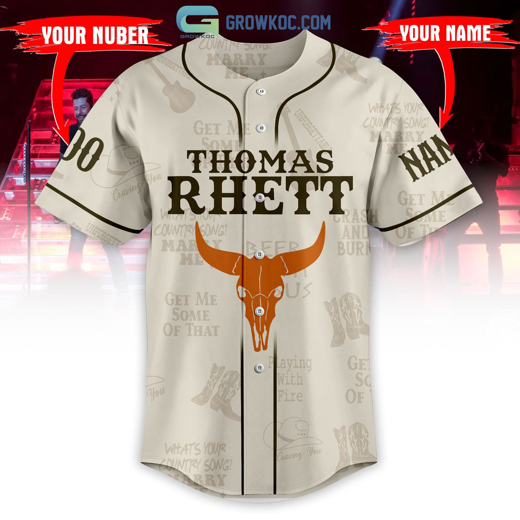 Thomas Rhett All Album Back Design Personalized Baseball Jersey