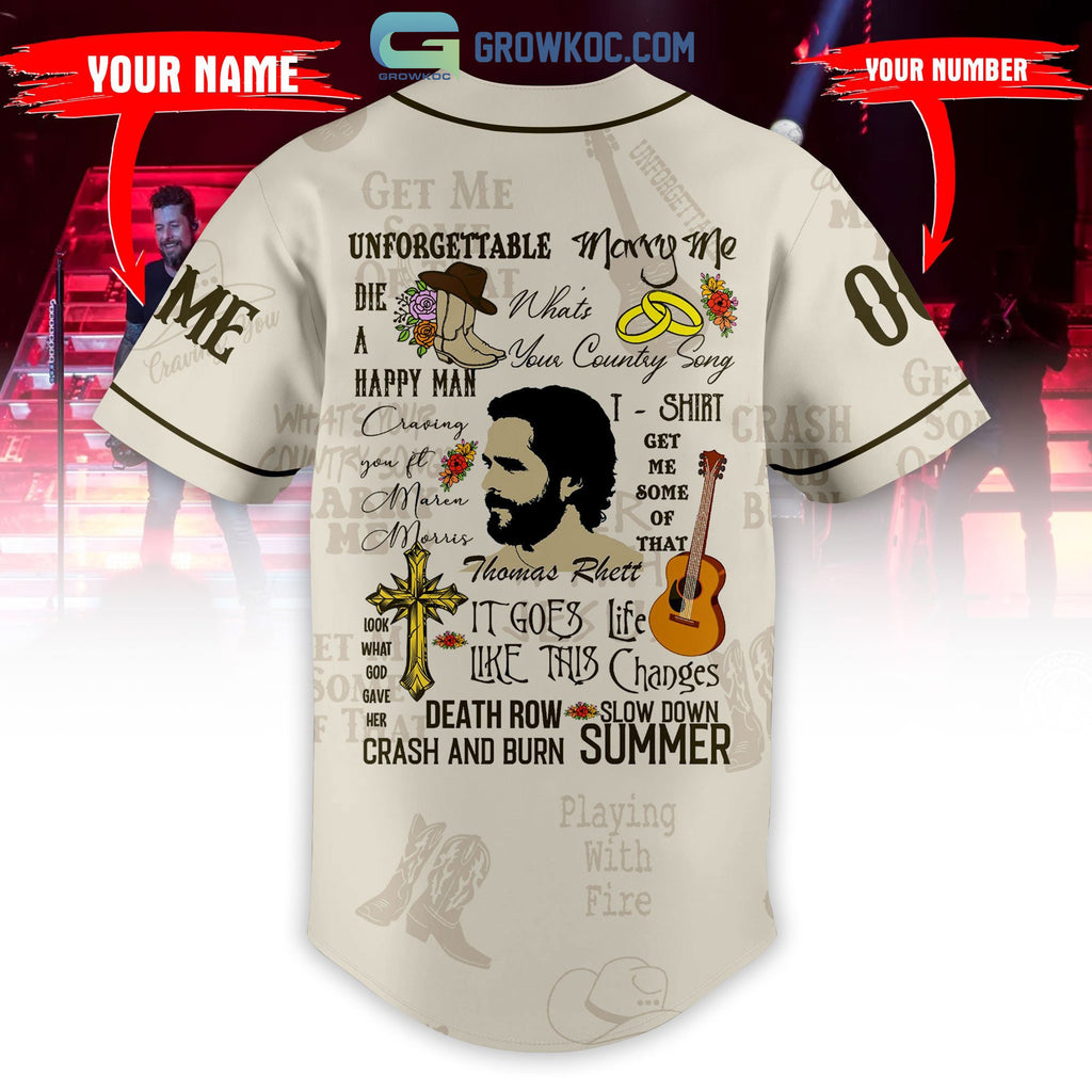 Thomas Rhett All Album Back Design Personalized Baseball Jersey