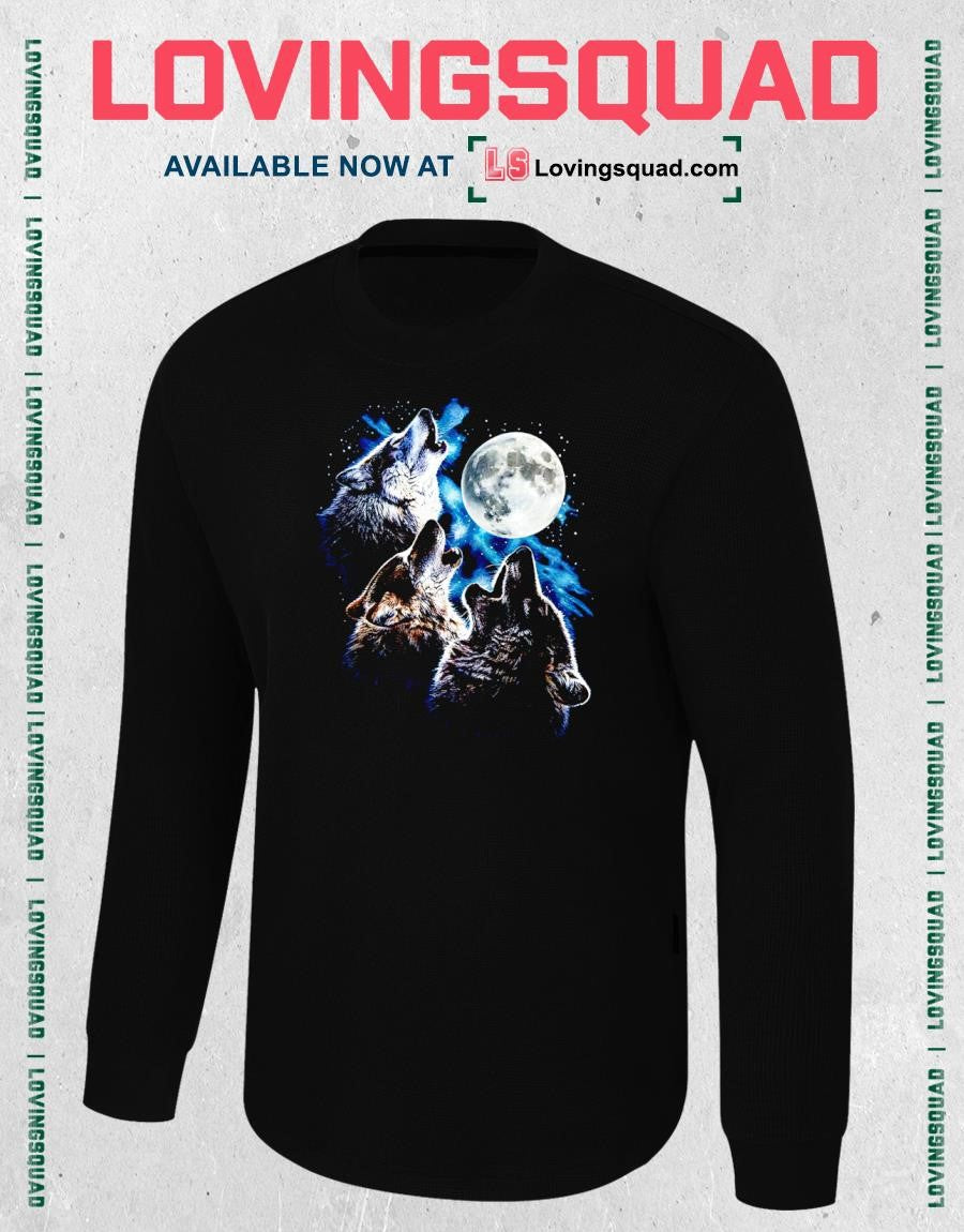 Three Wolves Howling at the Full Moon wolf shirt