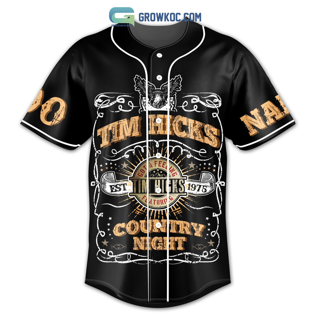 Tim Hicks Country Night Personalized Baseball Jersey