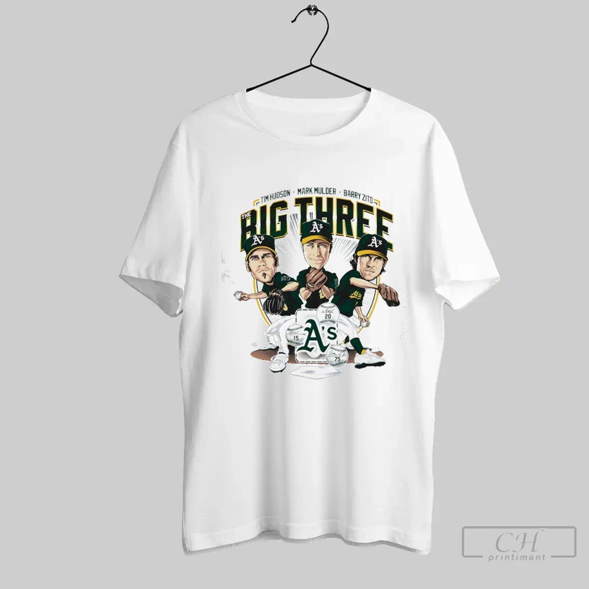 Tim Hudson Mark Mulder Barry Zito The Big Three Oakland Athletics Baseball Caricature T-Shirts, Hoodie, Sweatshirt