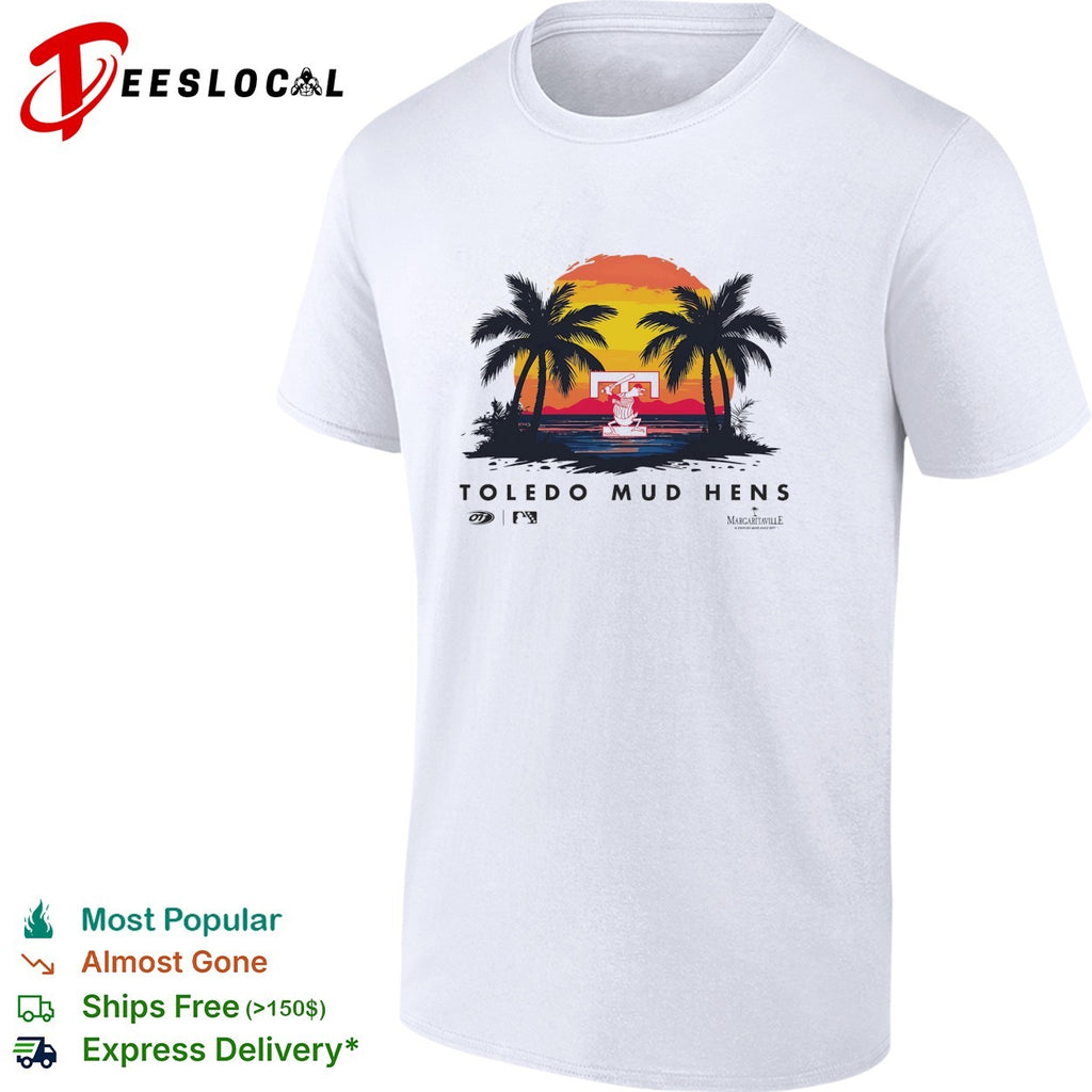 Toledo Mud Hens coconut trees with sunset retro shirt