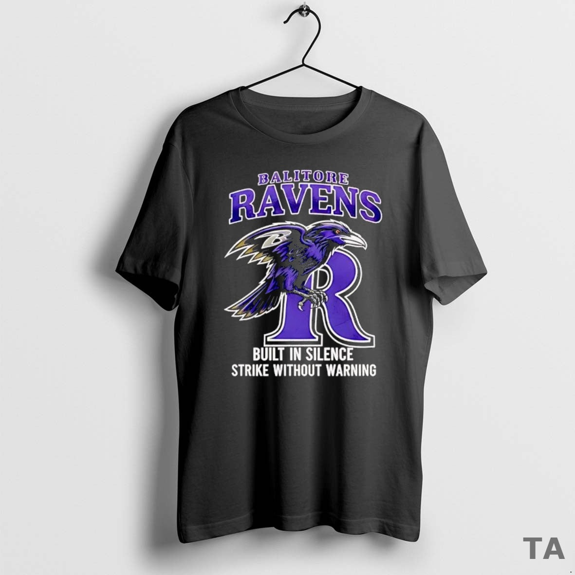 Top Baltimore Ravens Built In Silence Strike Without Warning T Shirt Sweater Hoodie, Sweatshirt | InkRitualCo.com