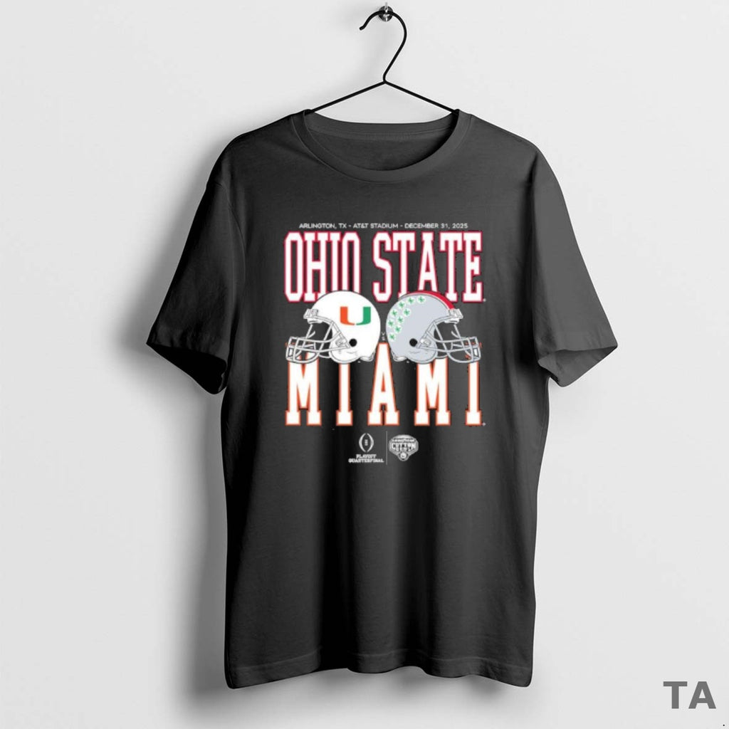 Top Cotton Bowl Classic 2025 Miami Vs Ohio State Helmet Matchup T Shirt Sweater Hoodie, Sweatshirt | InkRitualCo.com