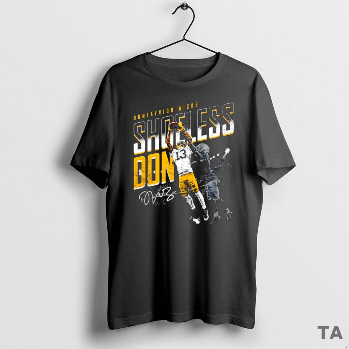 Top Dontayvion Wicks Green Bay Packers Shoeless Catch Signature T Shirt Sweater Hoodie, Sweatshirt | InkRitualCo.com