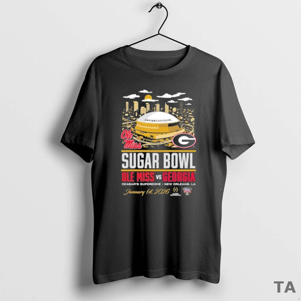 Top Georgia Bulldogs 2026 Sugar Bowl Head To Head Vs Ole Miss January 1st Stadium T-Shirts, Hoodie, Sweatshirt