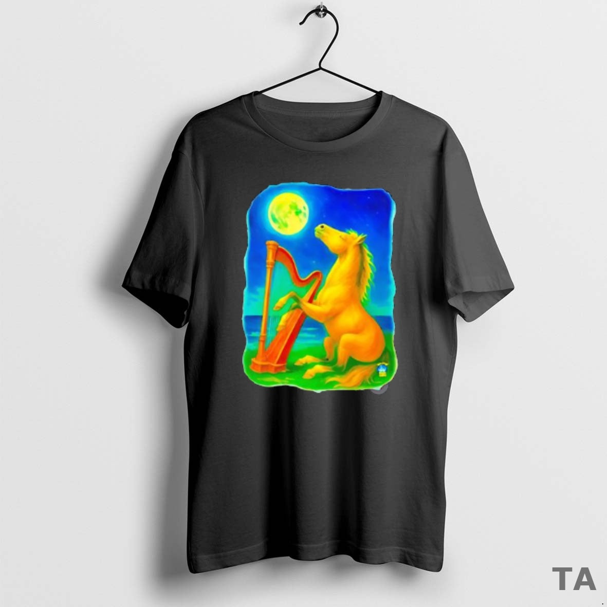 Top Horse Lovers Musical Moon Harp Art T Shirt Sweater Hoodie, Sweatshirt | InkRitualCo.com