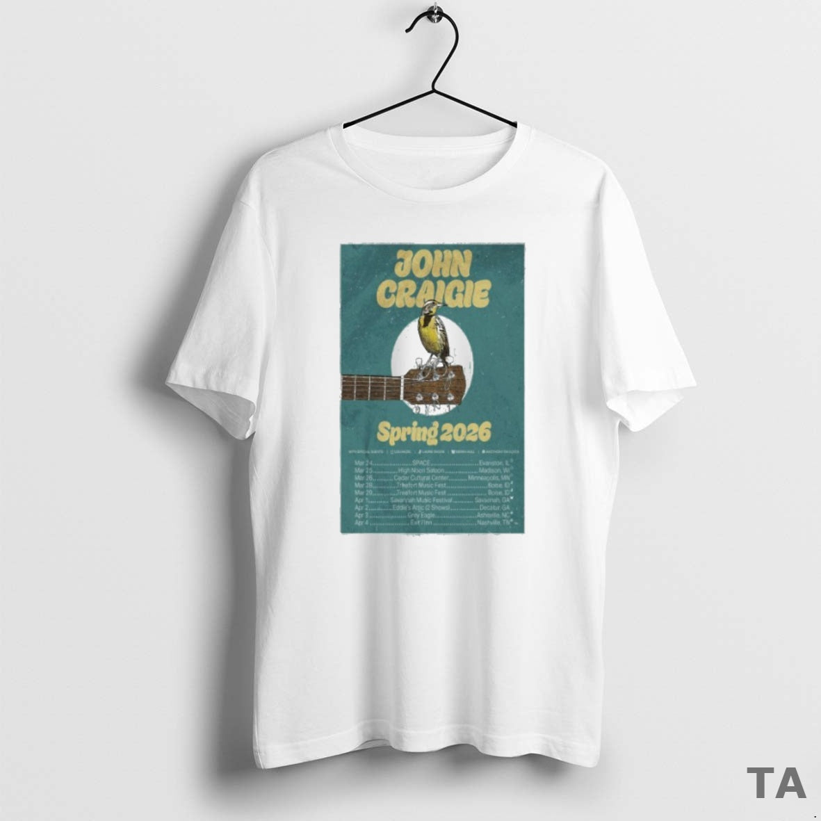Top John Craigie Tour Spring 2026 T Shirt Sweater Hoodie, Sweatshirt | InkRitualCo.com
