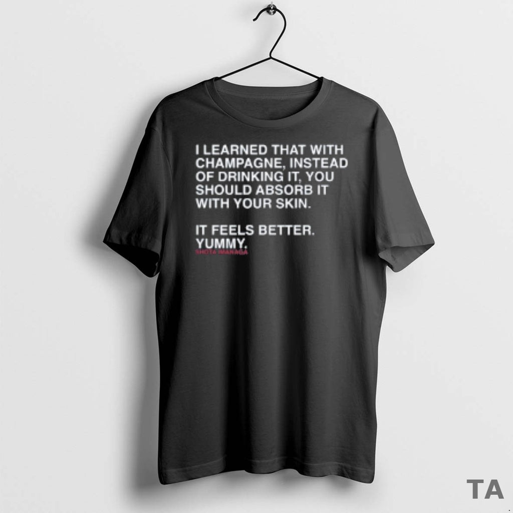 Top Mlb Chicago Cubs Shota Imanaga I Learned That With Champagne Instead Of Drinking It T-Shirts, Hoodie, Sweatshirt