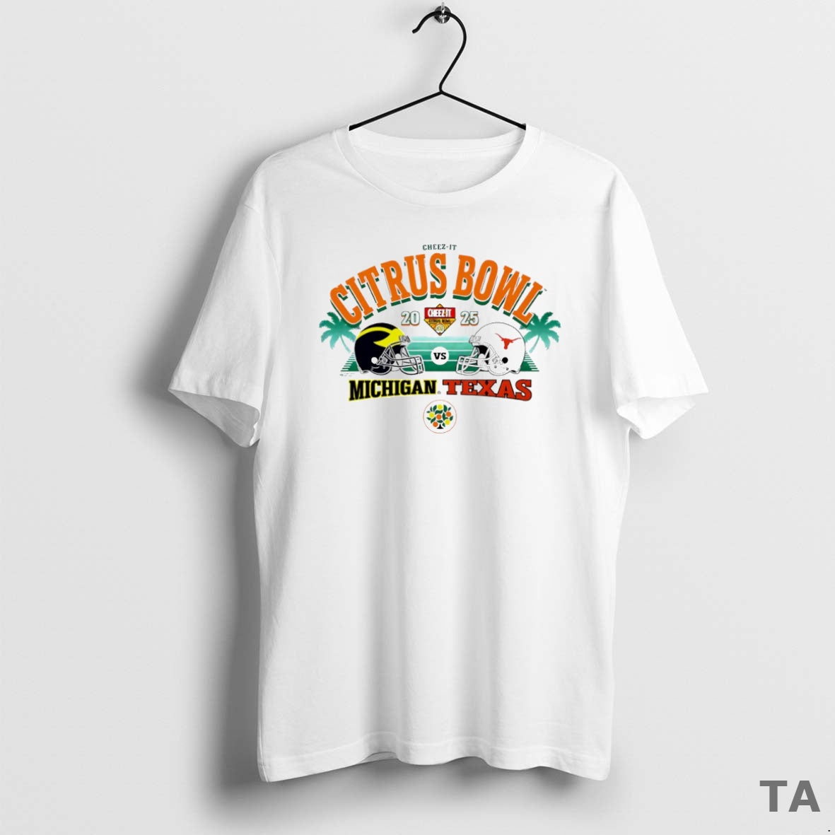 Top Michigan Wolverines Vs Texas Longhorns Cheez It Citrus Bowl 2025 Helmet Circle T-Shirts, Hoodie, Sweatshirt