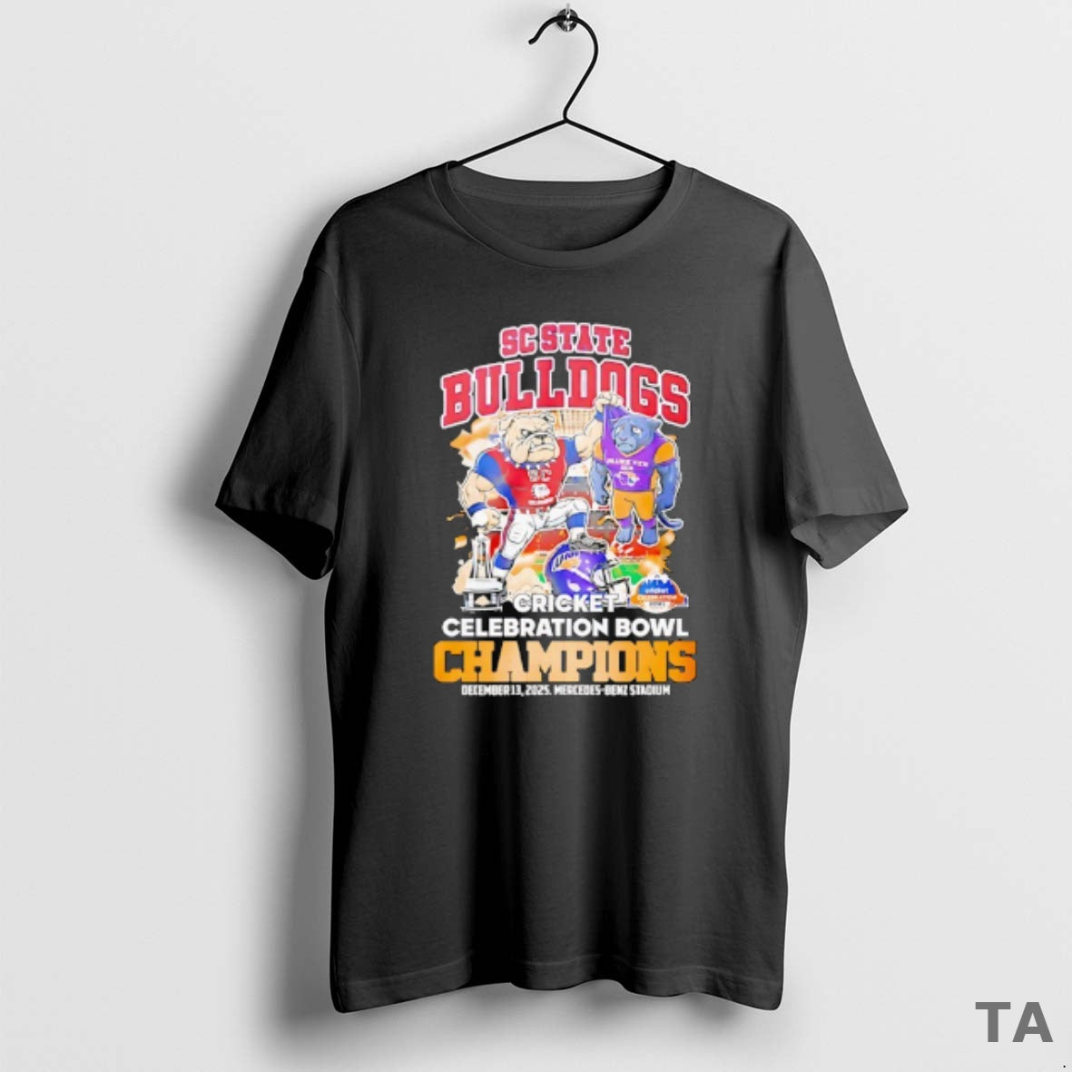 Top Sc State Bulldogs Beat Prairie View Am 2025 Cricket Celebration Bowl Champions Mascot T-Shirts, Hoodie, Sweatshirt
