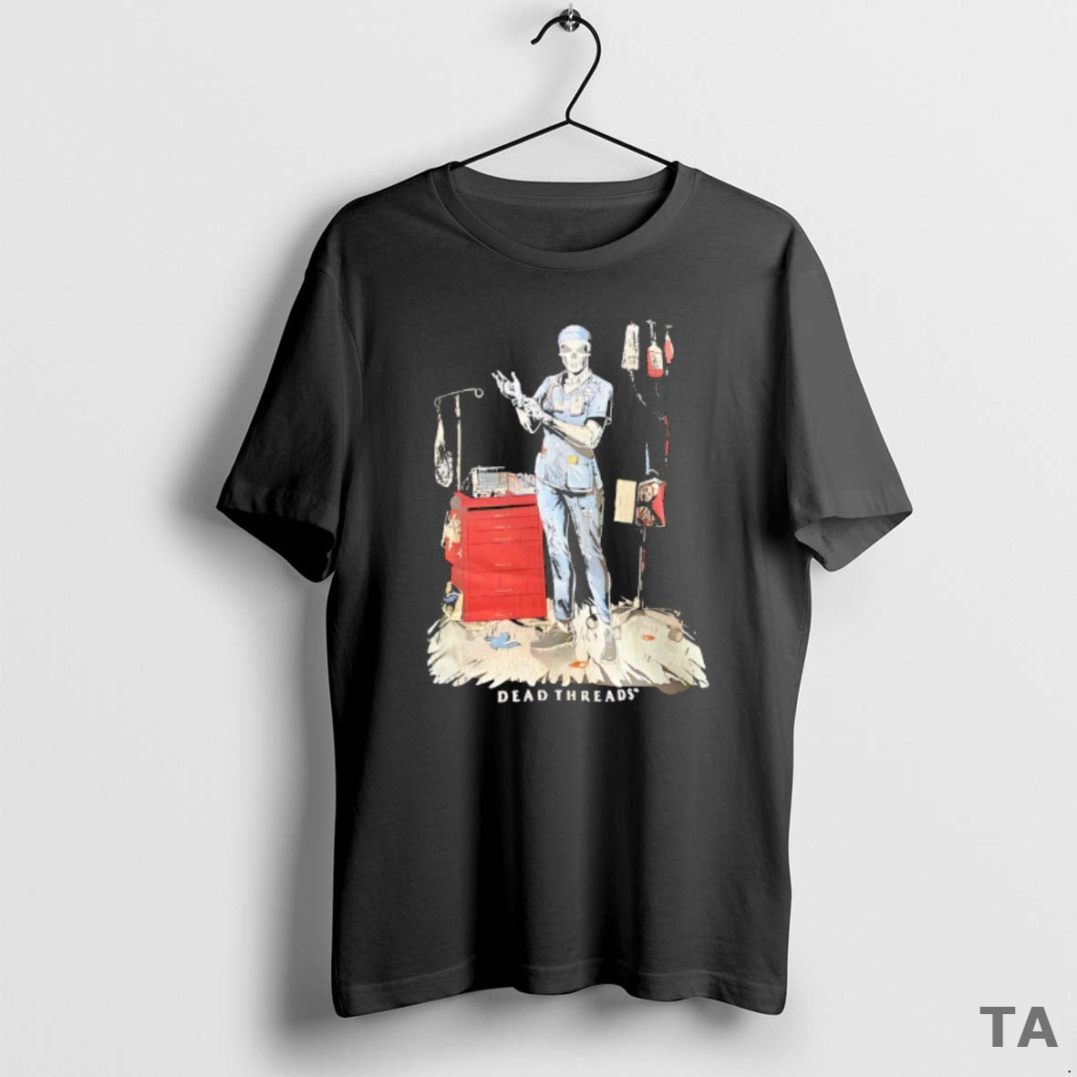 Top Skeleton Nurse Put On Gloves Dead Threads T Shirt Sweater Hoodie, Sweatshirt | InkRitualCo.com