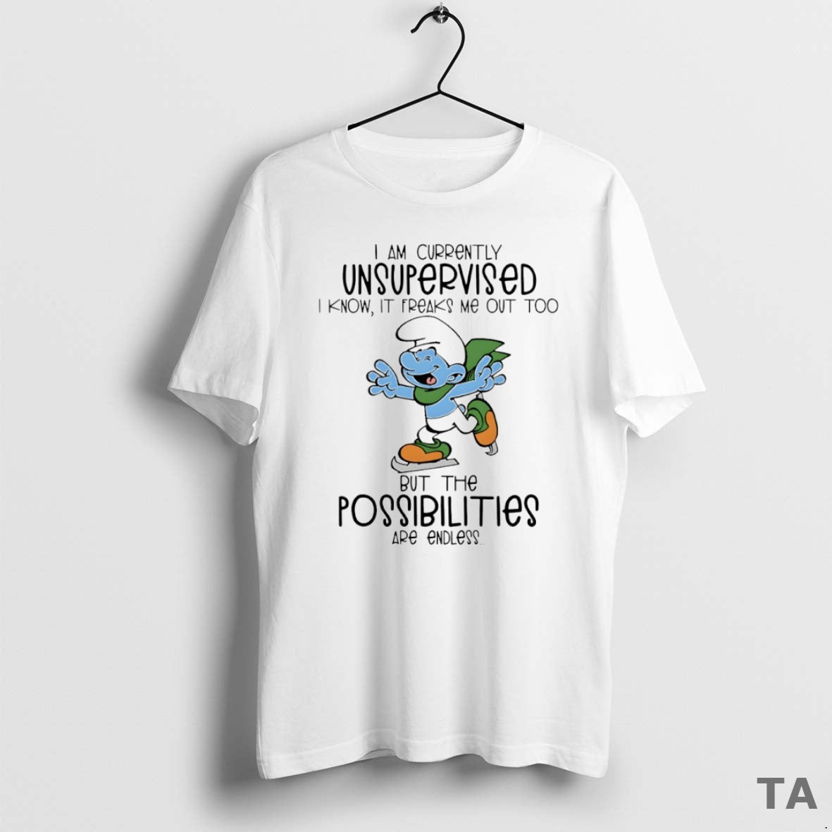 Top Smurf I Am Currently Unsupervised Circle T Shirt Sweater Hoodie, Sweatshirt | InkRitualCo.com