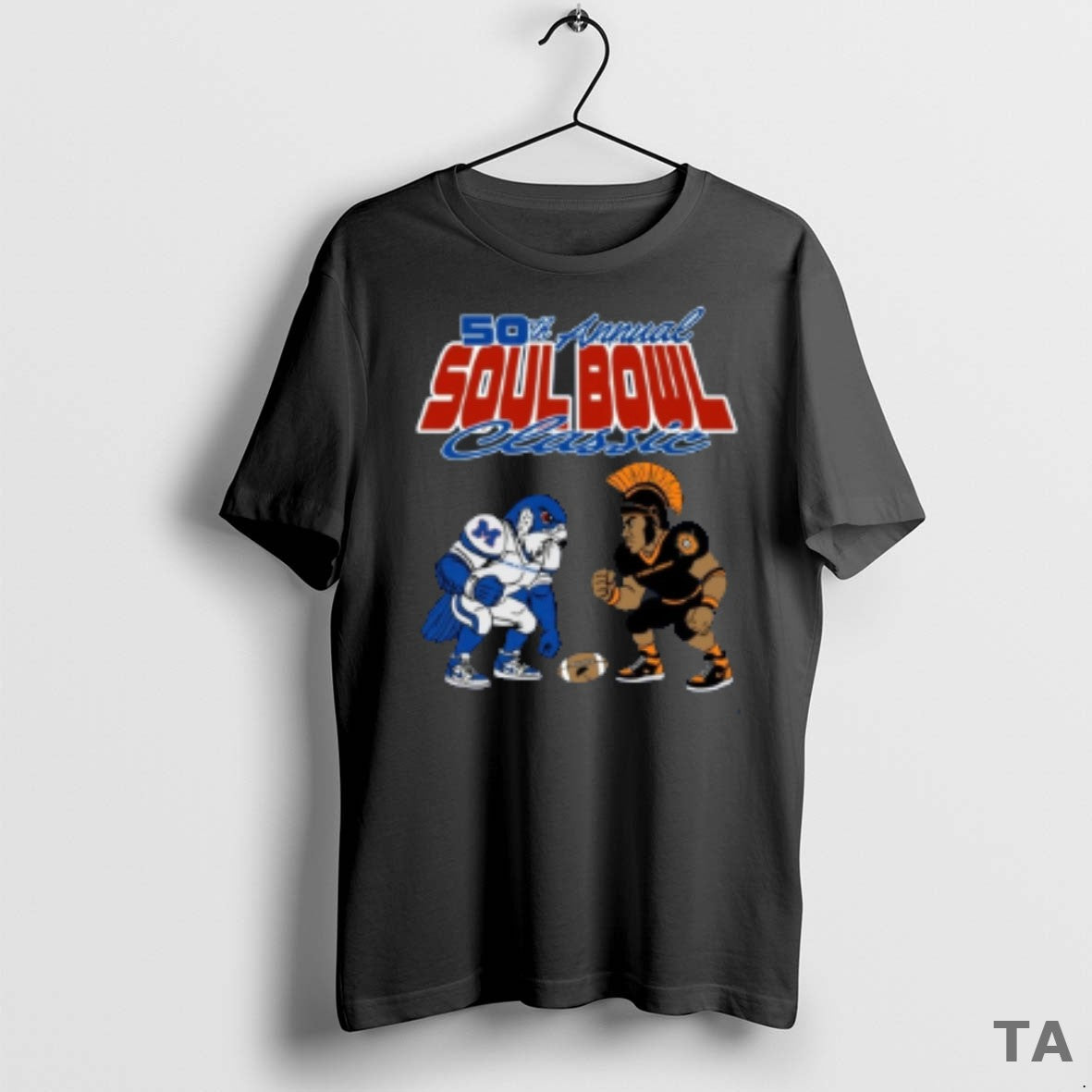Top Soul Bowl 50th Annual Classic Millwood Falcons Vs Douglass Trojans Mascots Painting T-Shirts, Hoodie, Sweatshirt
