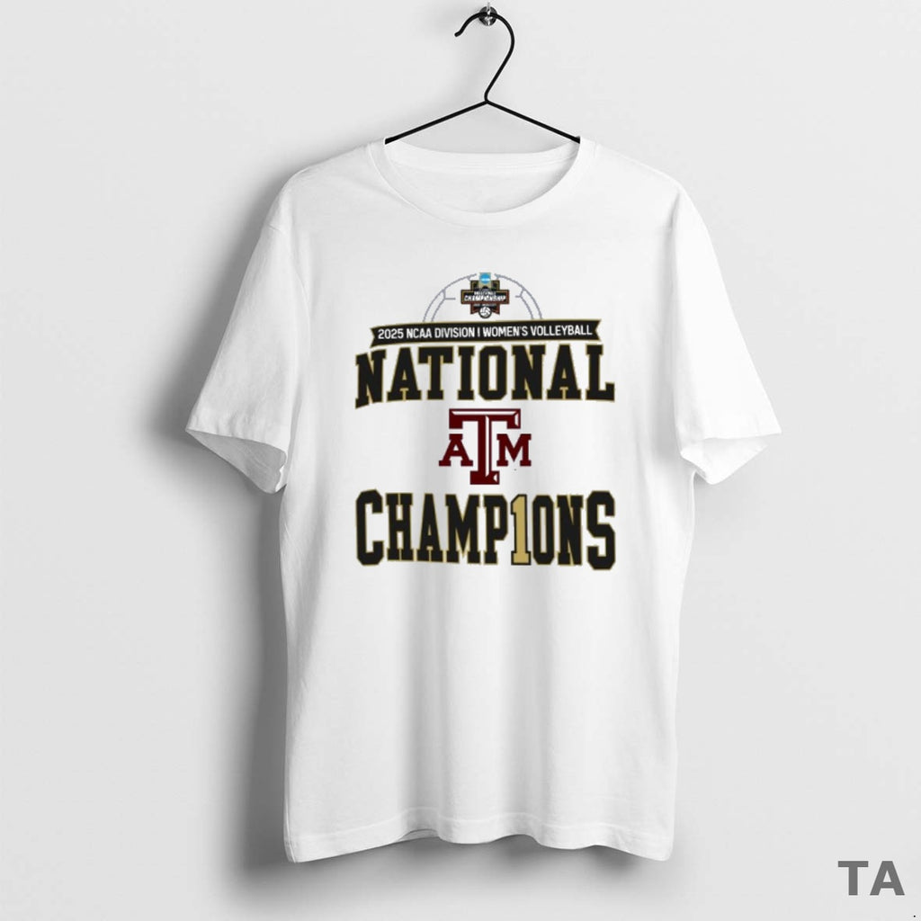 Top Texas Am Aggies 2025 Ncaa Division I Womens Volleyball National Champions T Shirt Sweater Hoodie, Sweatshirt