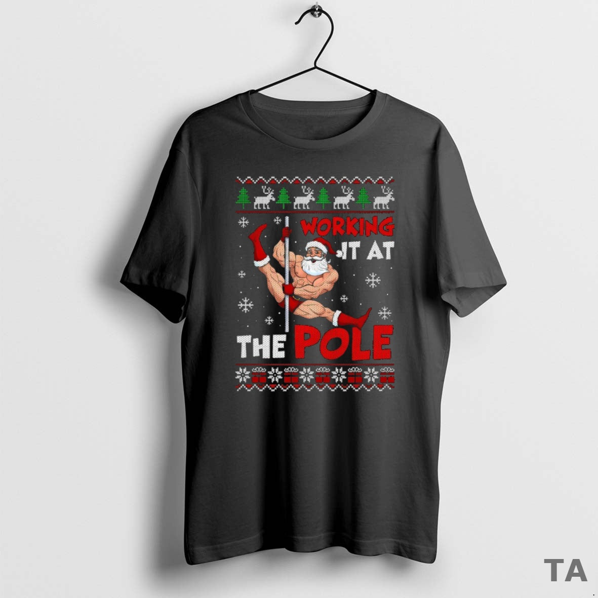 Top Working It At The Pole Santa Dancing Ugly Christmas T Shirt Sweater Hoodie, Sweatshirt | InkRitualCo.com