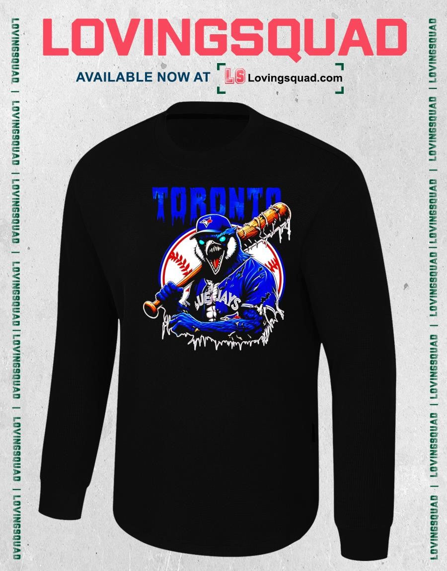 Toronto Blue Jays Monstrous Bird Holding Barbed Bat Baseball T-Shirt