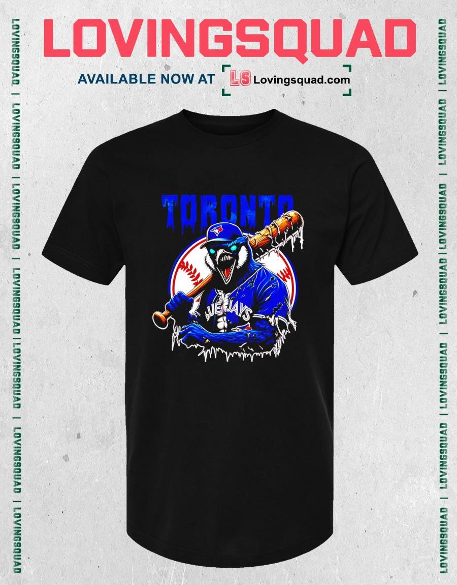 Toronto Blue Jays Monstrous Bird Holding Barbed Bat Baseball T-Shirt